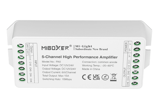 5-Channel Amplifier | LED Amplifier | PWM Controller Compatibility 5-Channel High-Performance LED Amplifier