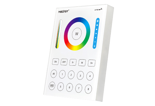 8-Zone RGB+CCT Controller 8 Zone RGB+CCT Wall Panel Remote 