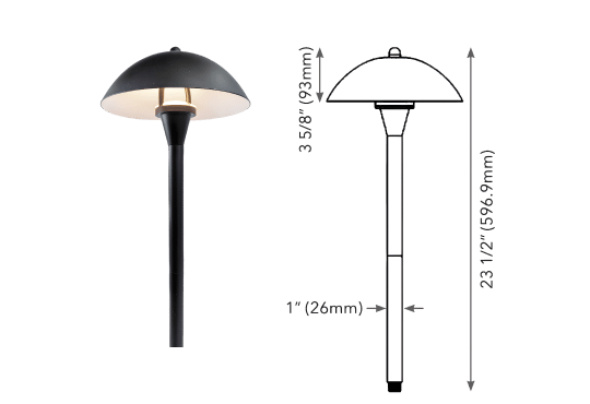 The round hat gives a contemporary spin on a classic fixture. Round Tea-Hat Pathway Light